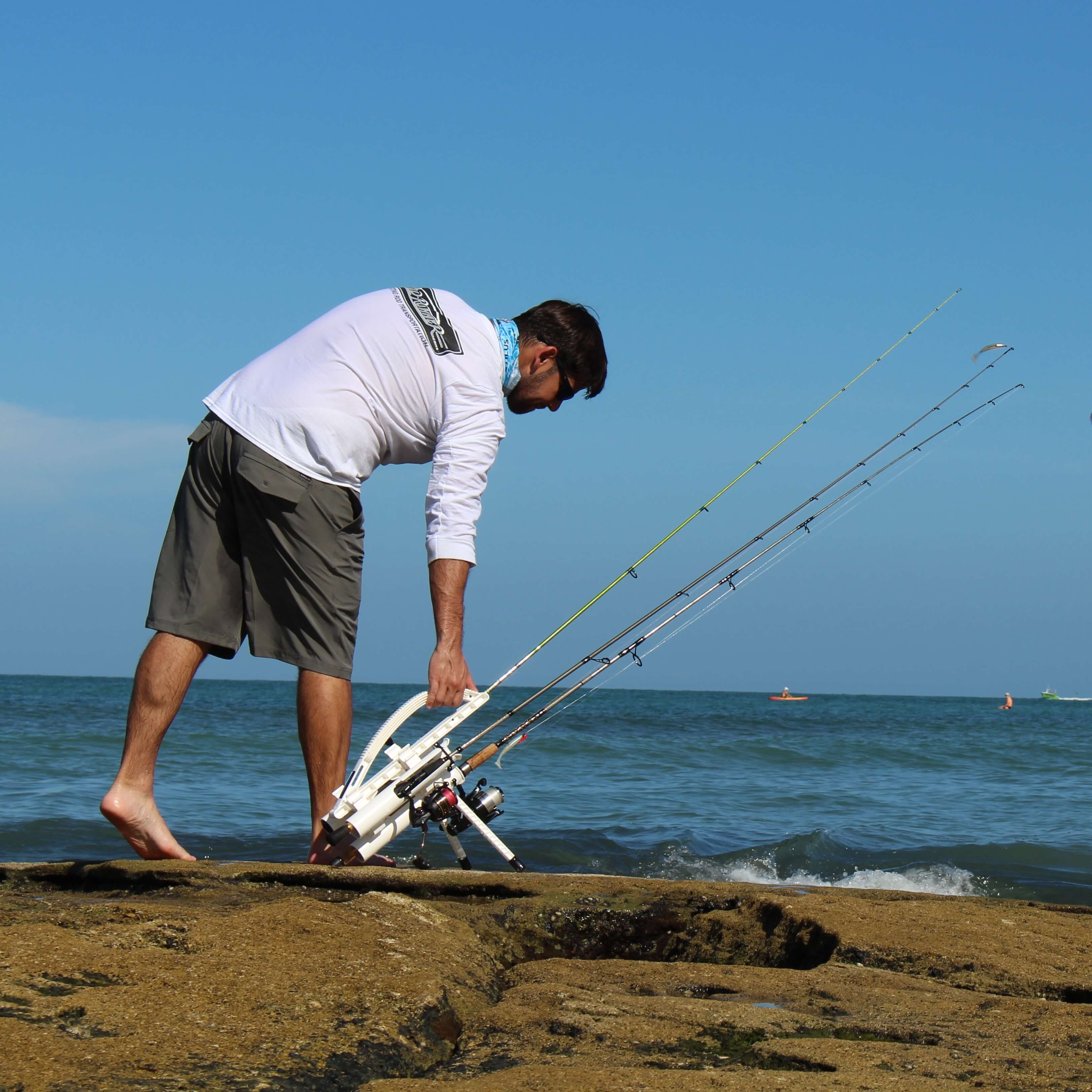 EXPRESS 3: WHITE portable fishing rod caddy