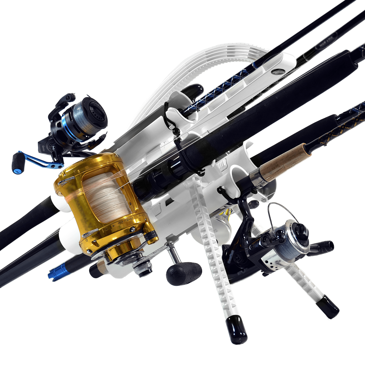 PRO 5 WHITE portable fishing rods racks