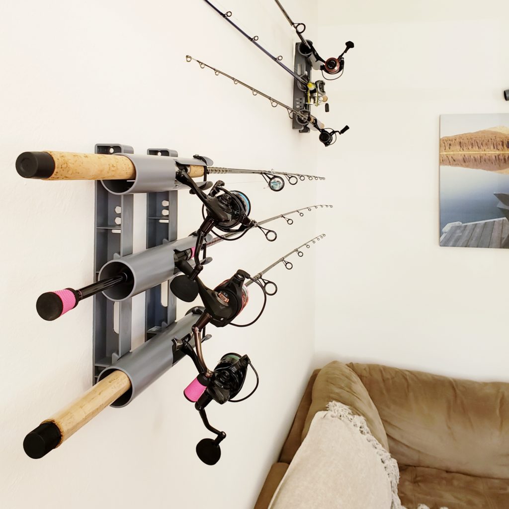 TRI-MOUNT COMBO: GRAY fishing rod rack rod holder