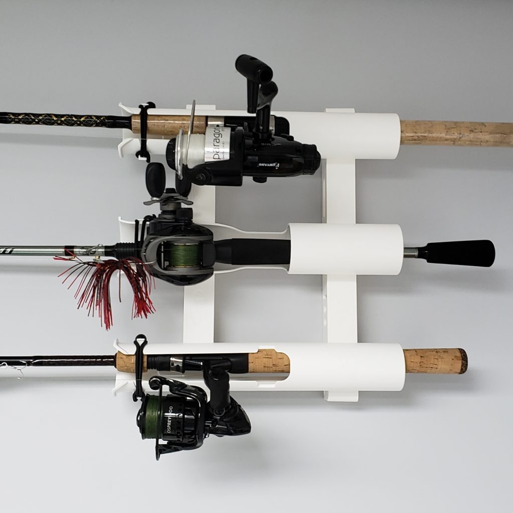 TRI-MOUNT COMBO: WHITE - fishing rod rack rod holder