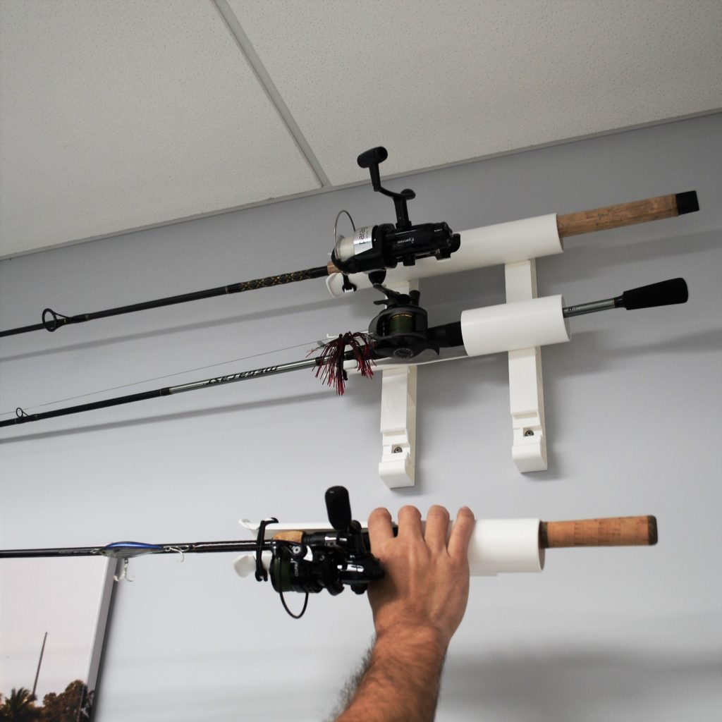 TRI-MOUNT COMBO: WHITE - fishing rod rack rod holder