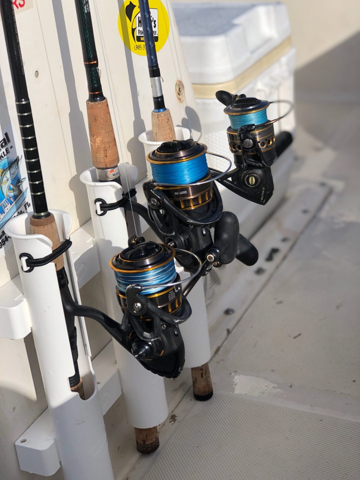 TRI-MOUNT COMBO: WHITE - fishing rod rack rod holder