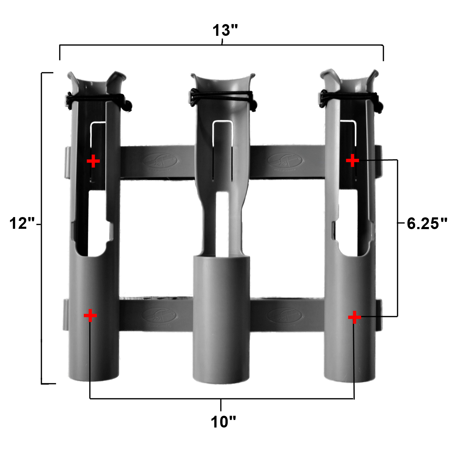Vertical 3 Fly Fishing Rod Holder Vertical Console Boat Wall Rack