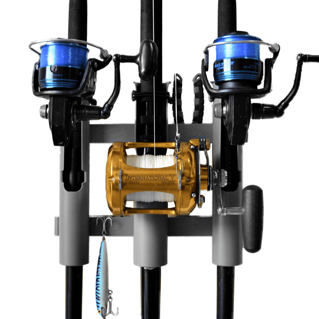 TRI-MOUNT COMBO: GRAY fishing rod rack rod holder